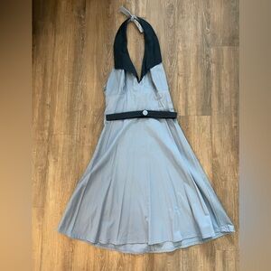 Vintage-Style/Pinup Blue Halter-neck Sundress